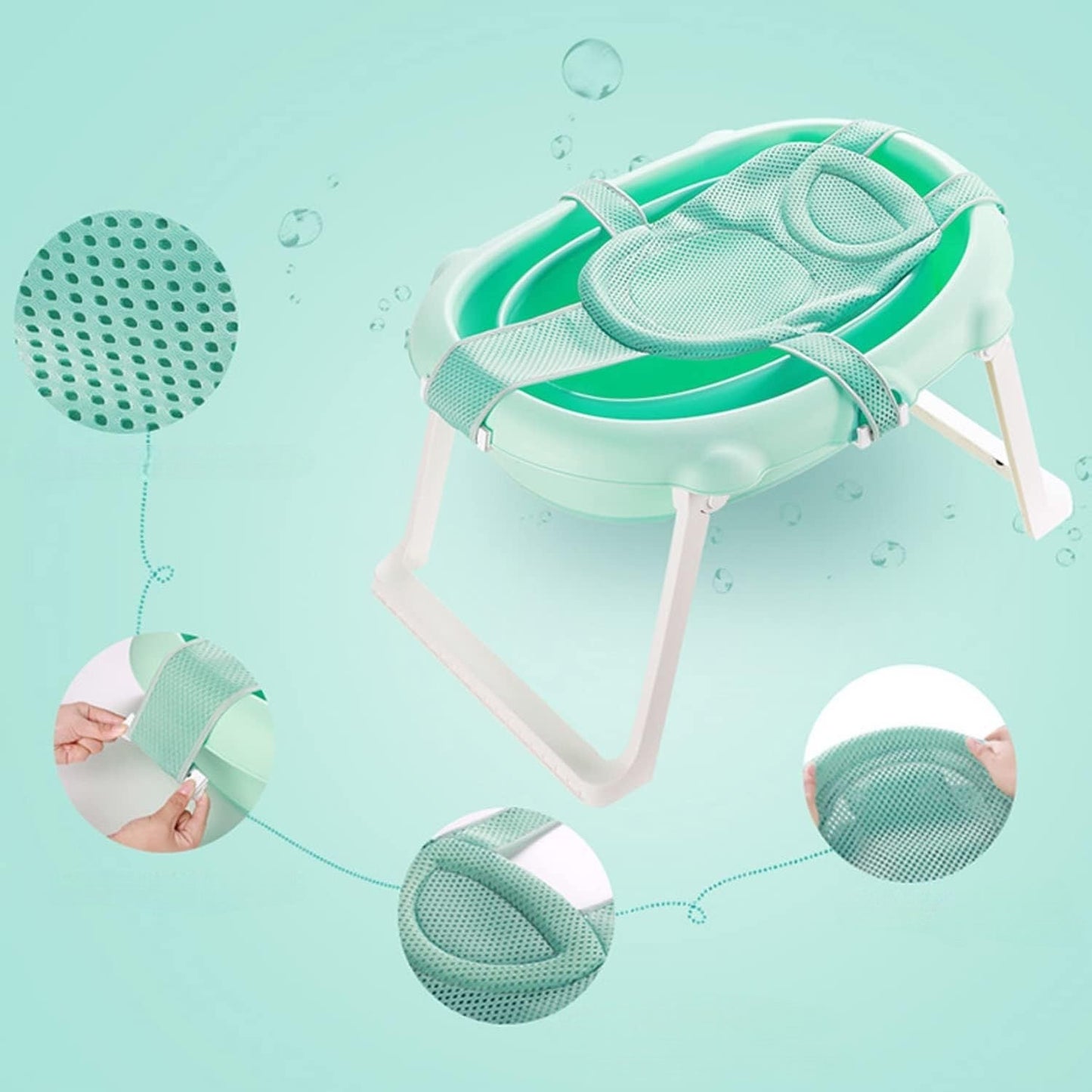 Transat de Bain Bébé - BabyBathMeshSupport™ - Vert
